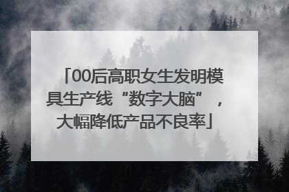 00后高职女生发明模具生产线“数字大脑”，大幅降低产品不良率