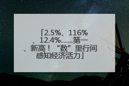 2.5%、116%、12.4%……第一、新高！“数”里行间感知经济活力