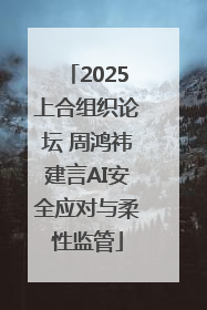 2025上合组织论坛 周鸿祎建言AI安全应对与柔性监管
