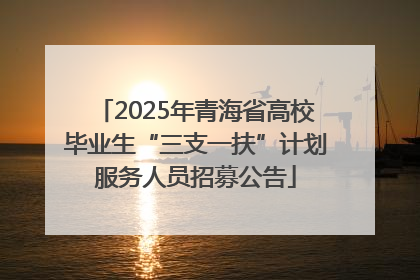 2025年青海省高校毕业生“三支一扶”计划服务人员招募公告