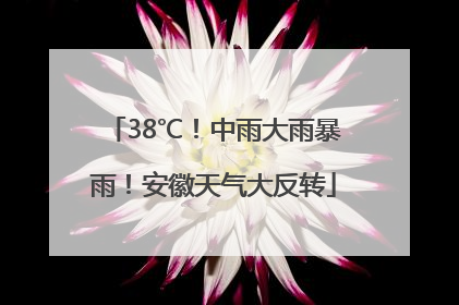 38℃！中雨大雨暴雨！安徽天气大反转