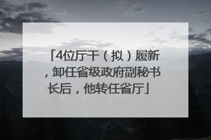 4位厅干（拟）履新，卸任省级政府副秘书长后，他转任省厅
