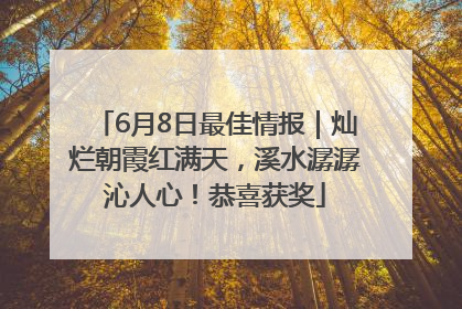 6月8日最佳情报｜灿烂朝霞红满天，溪水潺潺沁人心！恭喜获奖