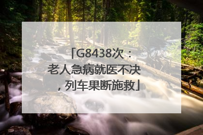 G8438次：老人急病就医不决，列车果断施救