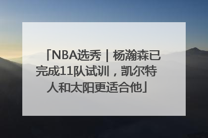 NBA选秀｜杨瀚森已完成11队试训，凯尔特人和太阳更适合他